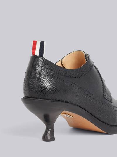 Thom Browne Black Pebble Grain Leather 50mm Curved Heel Longwing Brogue outlook