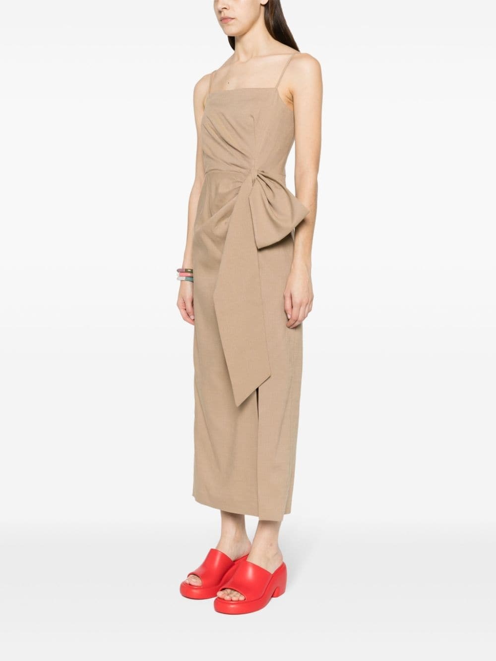 gathered-detail maxi dress - 5