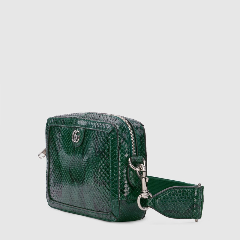 GUCCI Python crossbody bag with Double G outlook