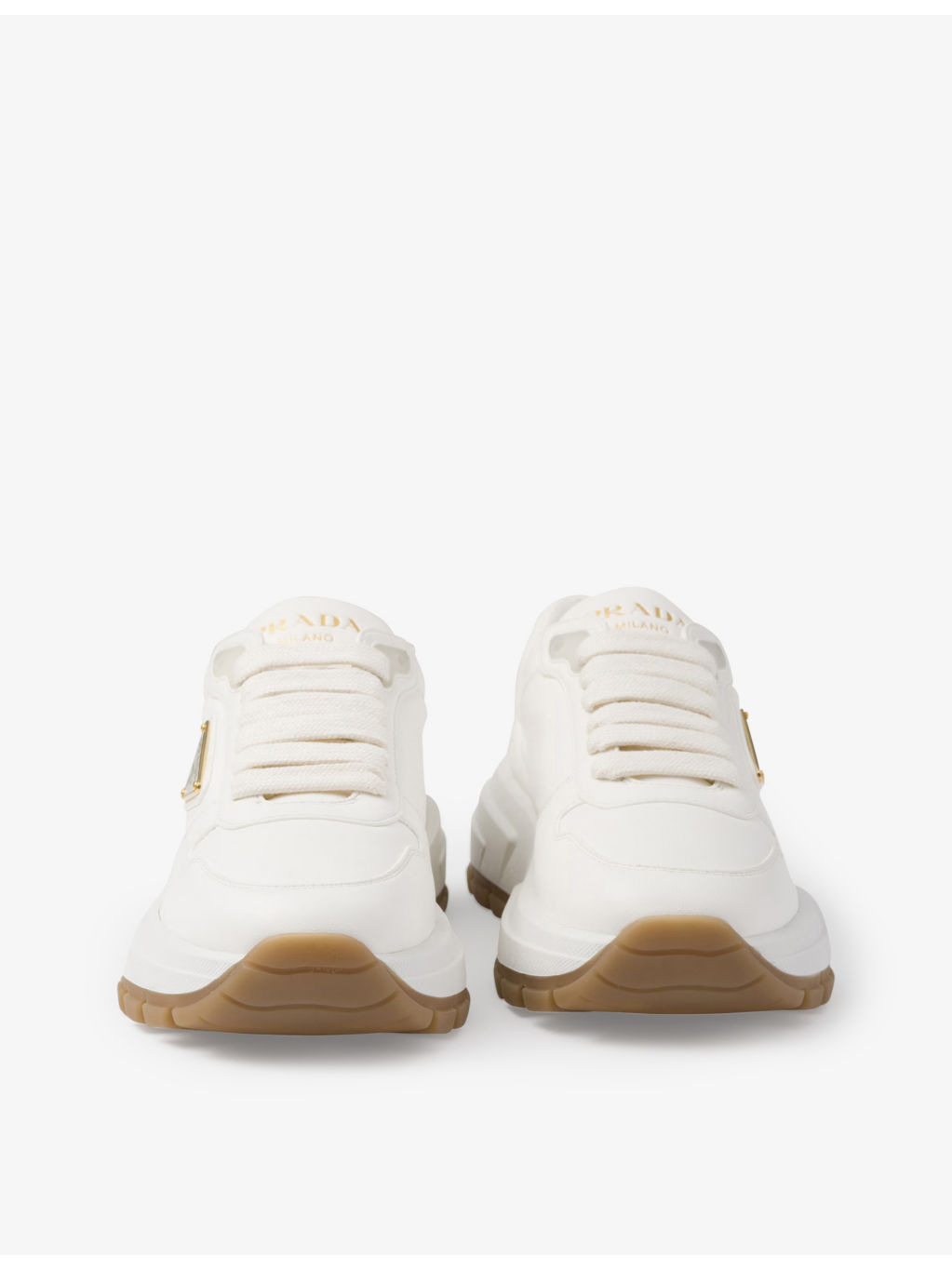 Brand-plaque leather low-top trainers - 5