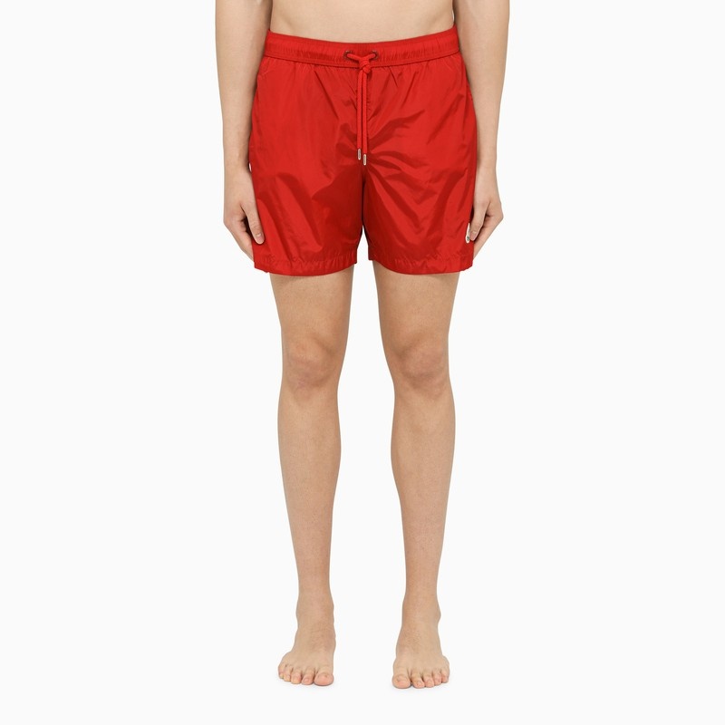 Red nylon beach boxer shorts - 1