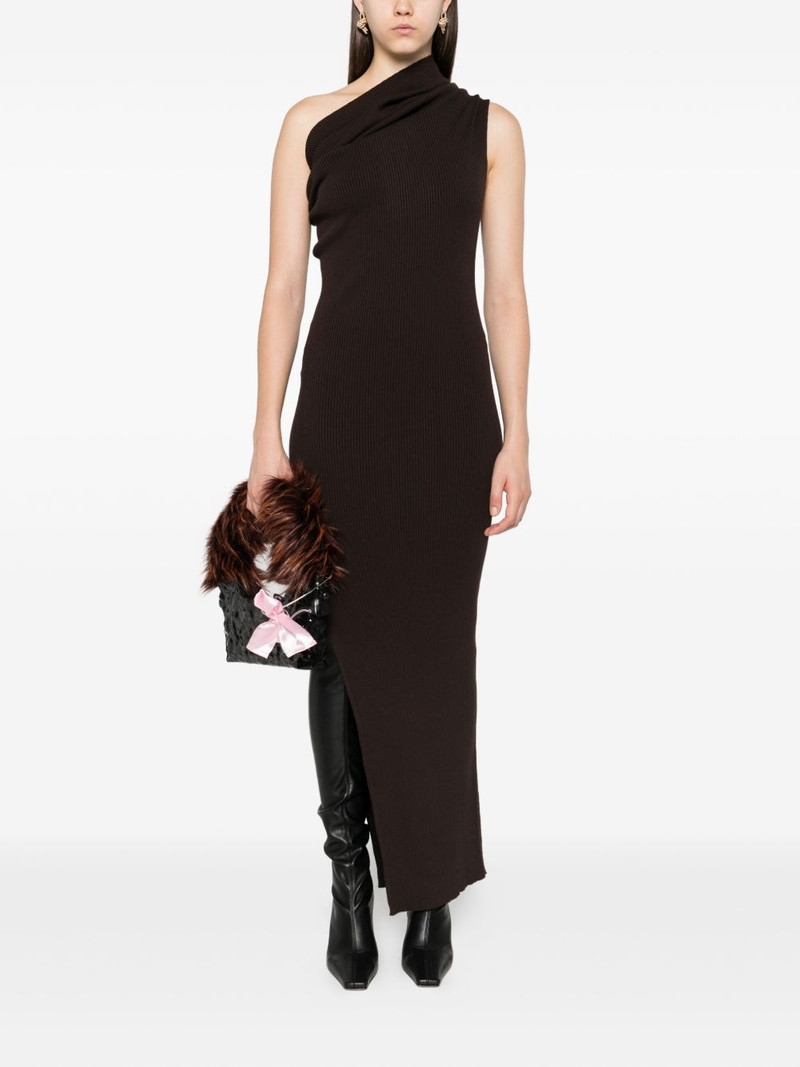 Rick Owens Thena one-shoulder ribbed maxi dress outlook