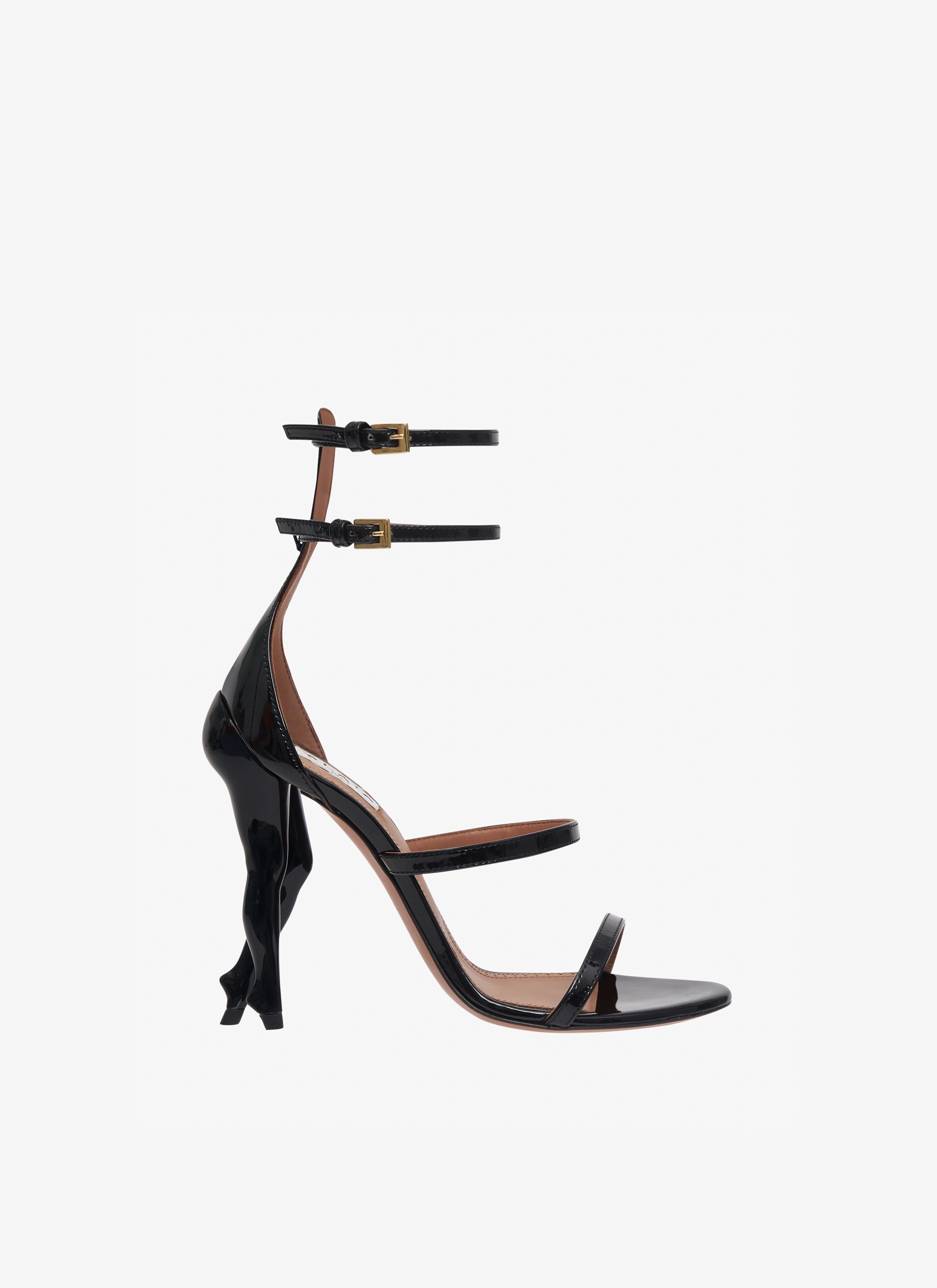 CABARET SANDALS IN PATENT CALFSKIN - 1
