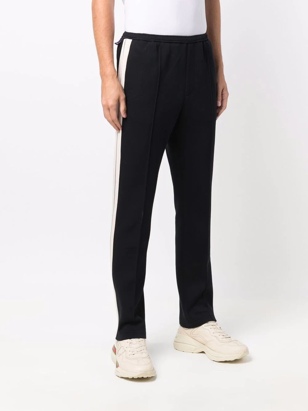 fitted side stripe track pants - 3