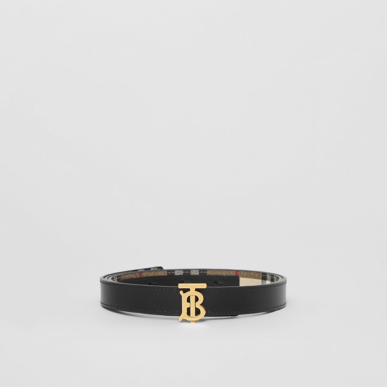 Reversible Vintage Check and Leather Belt - 7