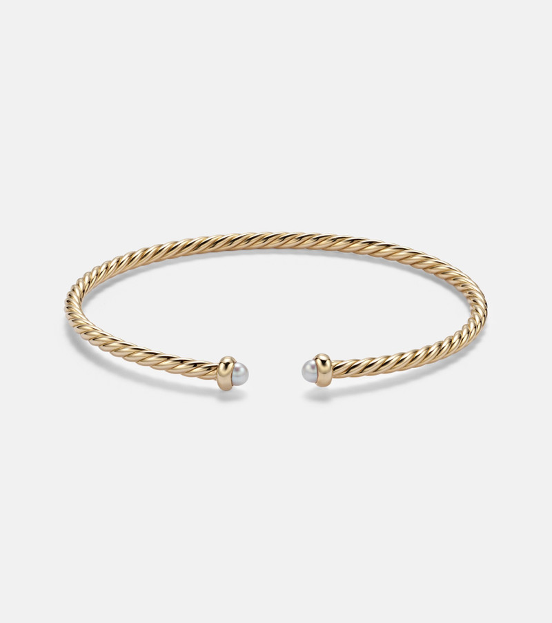 Cablespira® Flex Micro 18kt gold cuff bracelet with pearls 1