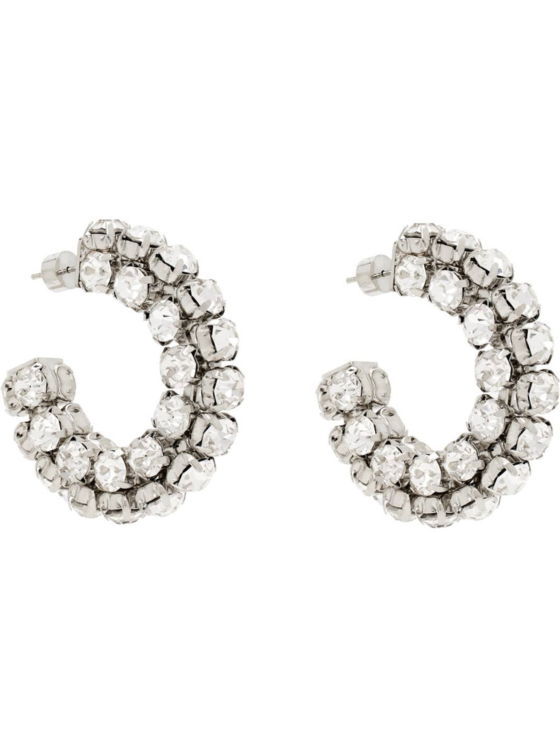AREA Silver Small Crystal Hoop Earrings outlook