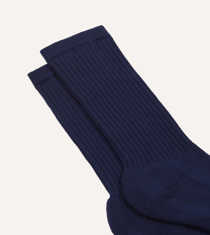 Navy Cotton Sports Socks 3
