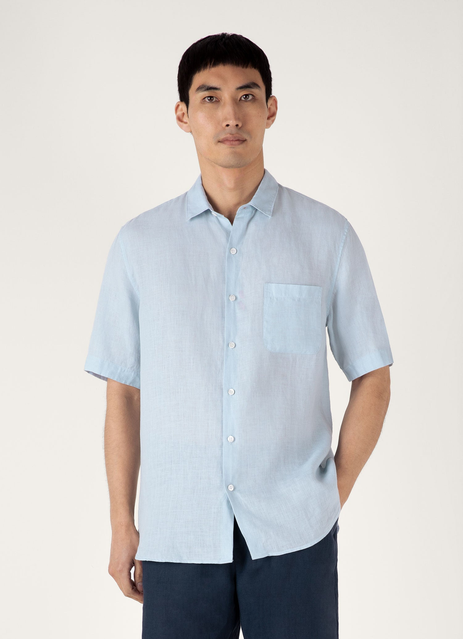 Short Sleeve Linen Shirt - 2