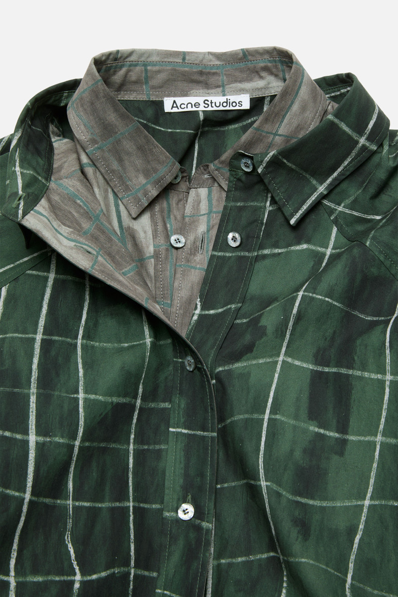 Layered check shirt - Green/grey 5