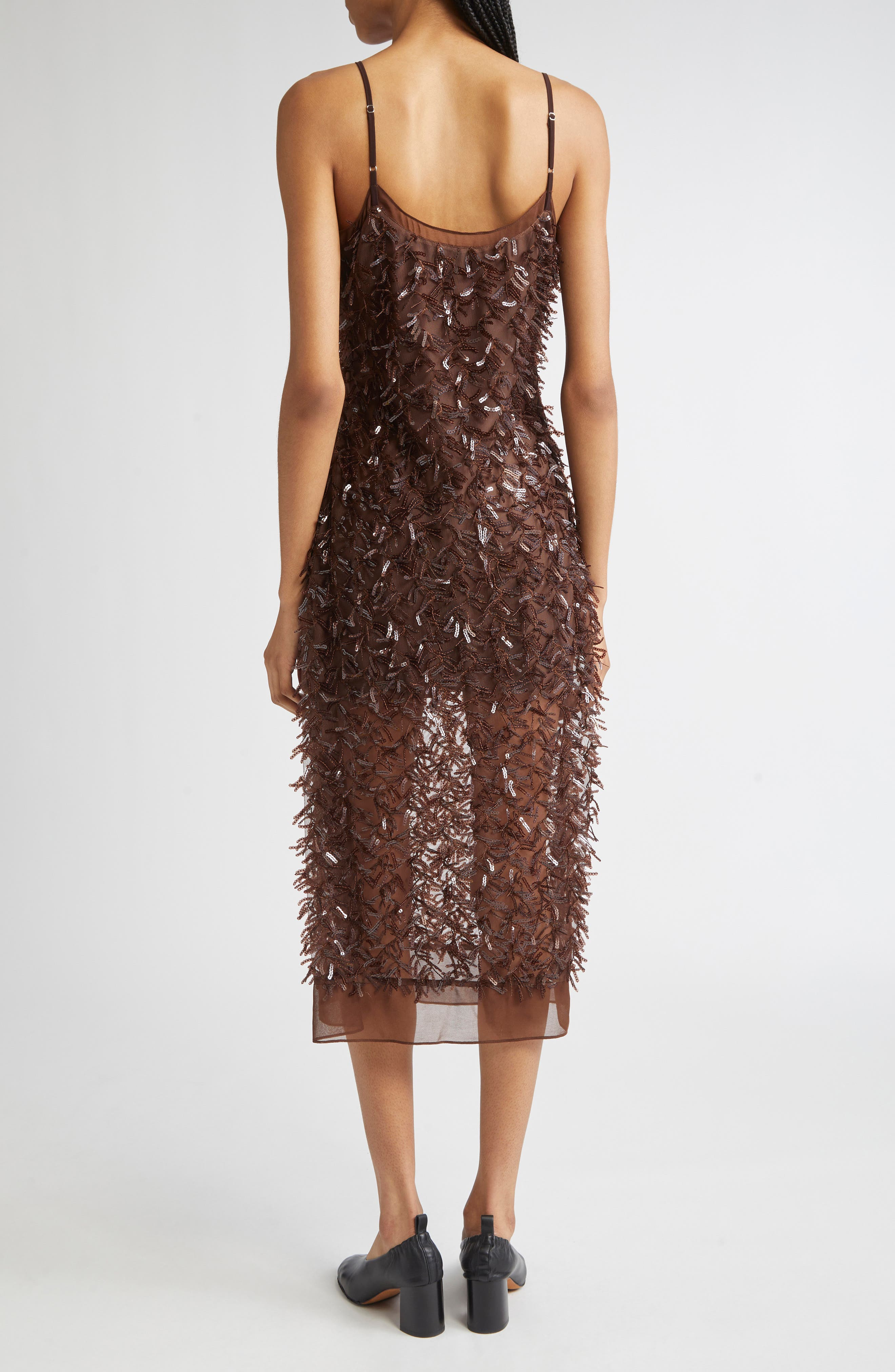 3.1 Phillip Lim Sequin Fringe Slip Dress in Chocolate at Nordstrom - 2