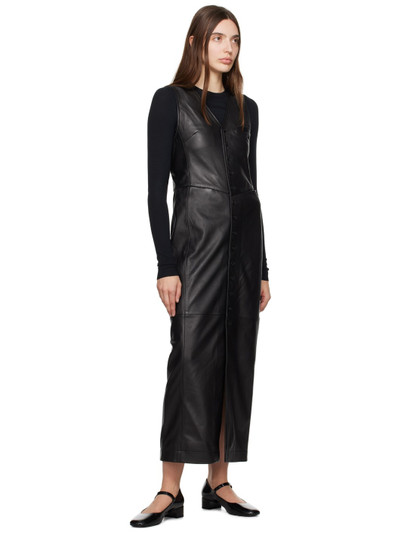 FRAME Black Vest Leather Midi Dress outlook