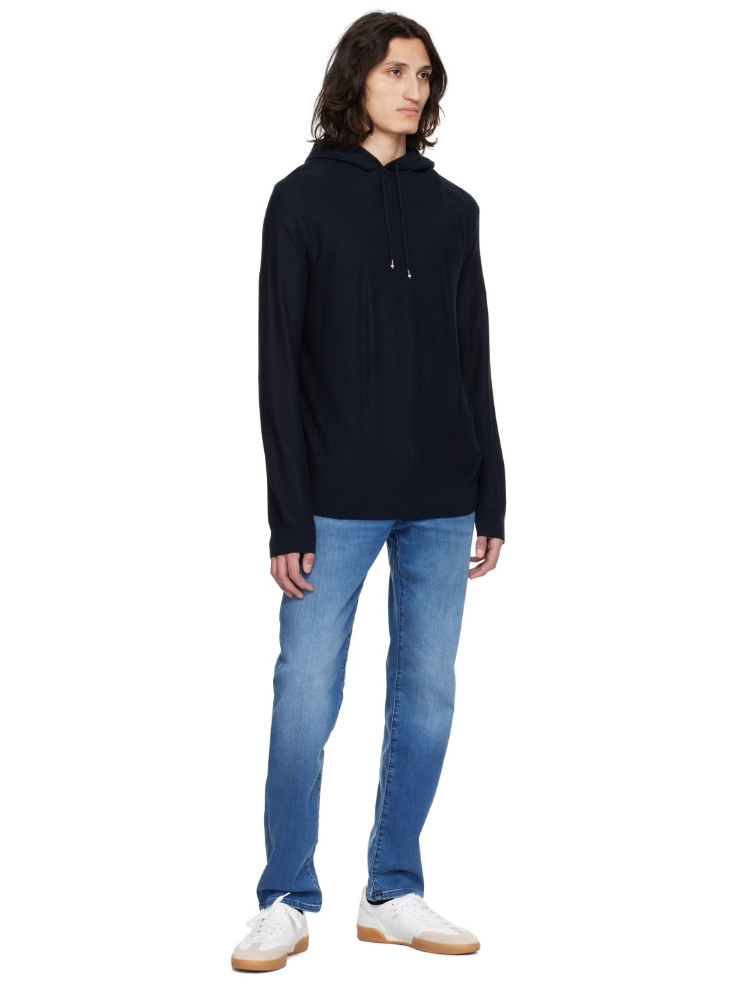 Blue Drawstring Hoodie - 4