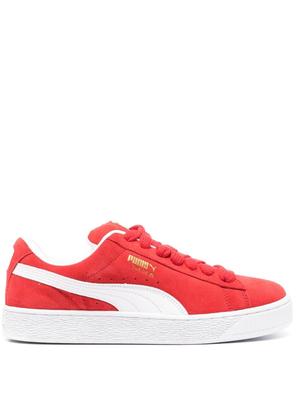 Suede XL logo-print sneakers - 1