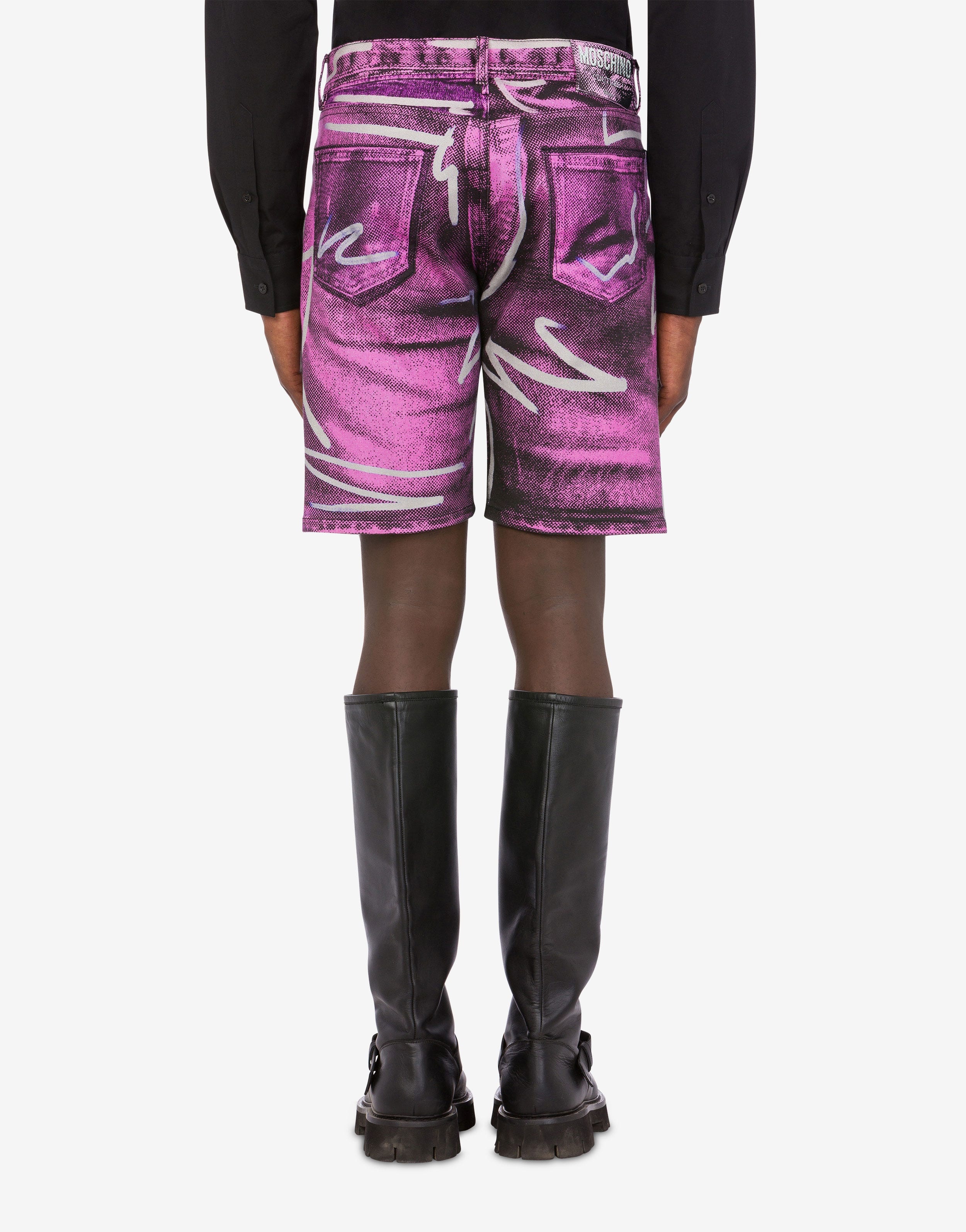 SHADOWS & SQUIGGLES STRETCH BULL DENIM BERMUDA SHORTS - 3