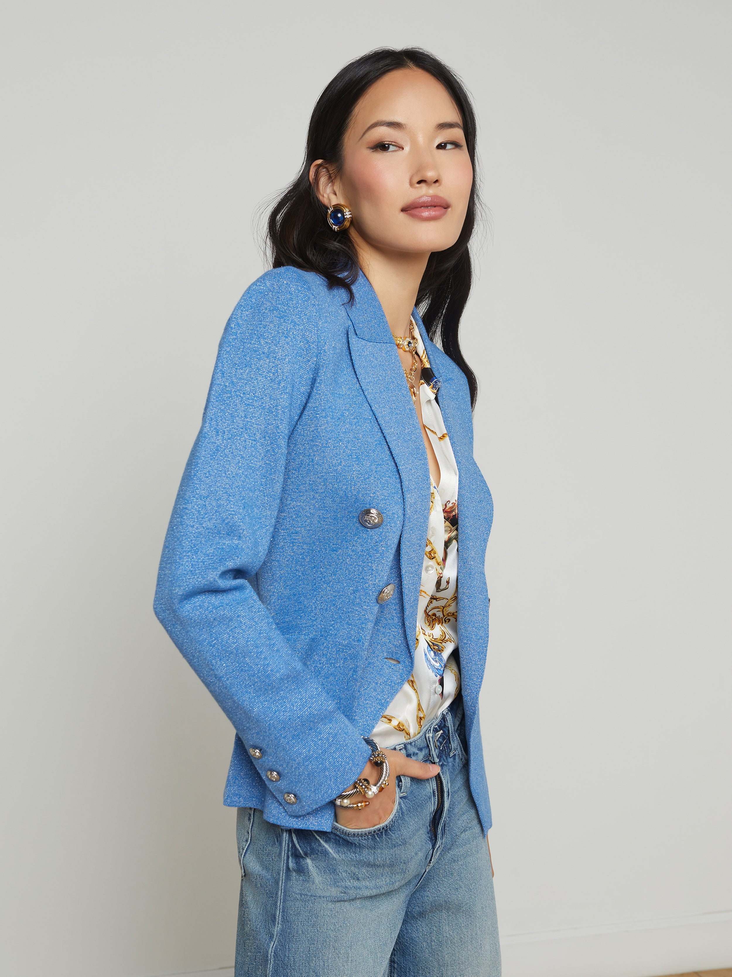 Kenzie Metallic Knit Blazer - 3