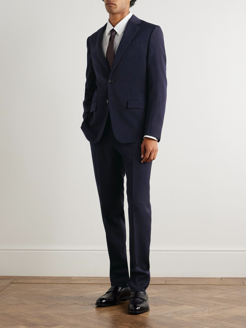 Loro Piana International Pinstriped Virgin Wool Suit Navy outlook