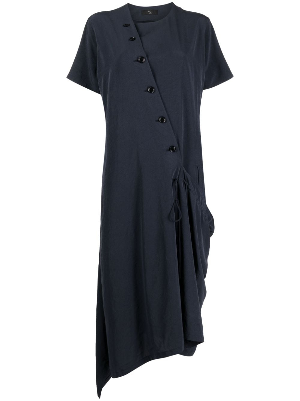 round-neck button-detailing dress - 1