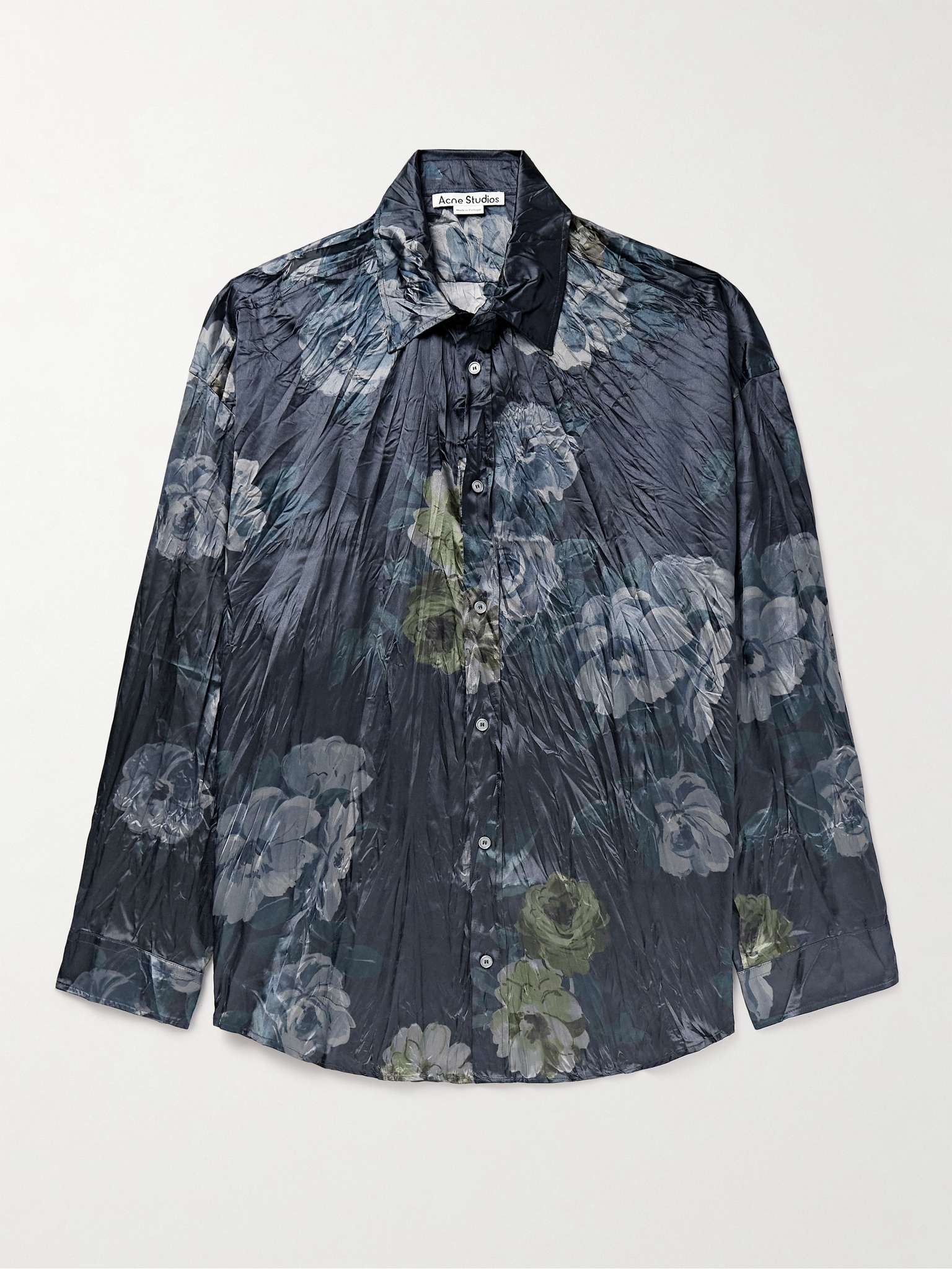 Setar Oversized Floral-Print Crinkled-Satin Shirt - 1