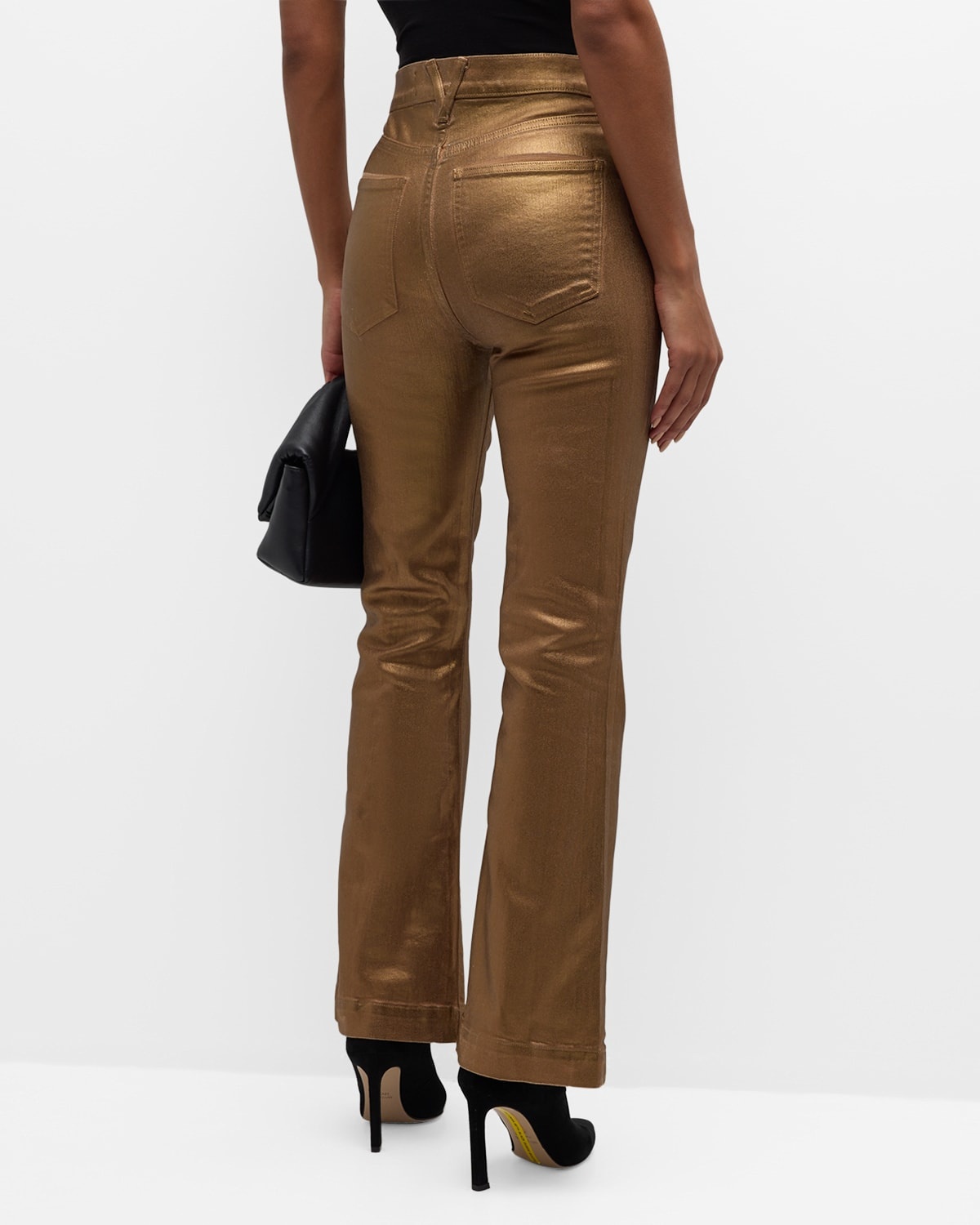 Carson Metallic Ankle Flare Jeans - 6