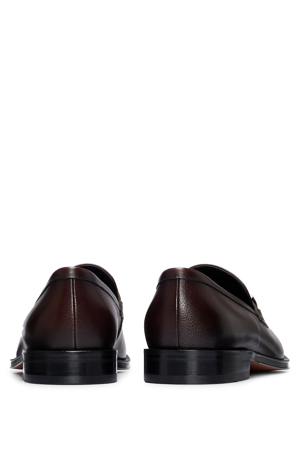 GRAINED-LEATHER LOAFERS WITH BRANDED TRIM AND APRON TOE - 5