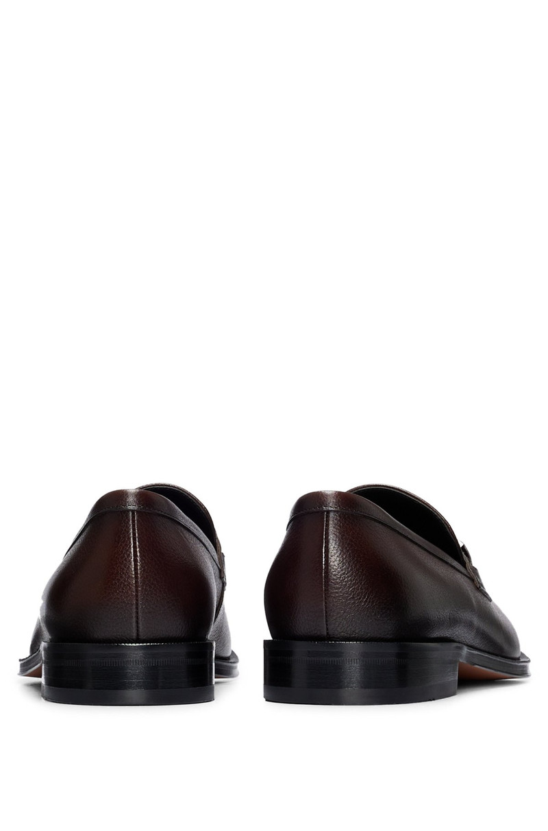 GRAINED-LEATHER LOAFERS WITH BRANDED TRIM AND APRON TOE 5