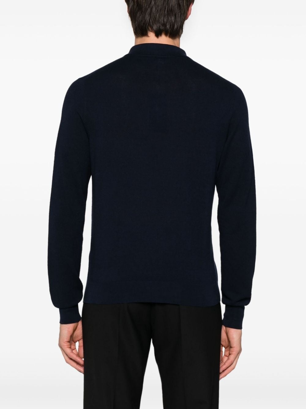 logo-embroidered polo jumper - 4