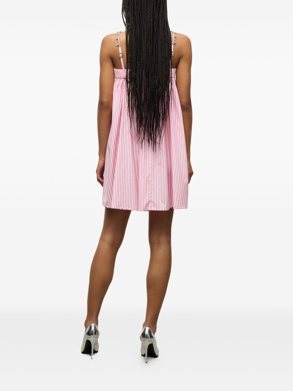 crystal-embellished striped mini dress - 3