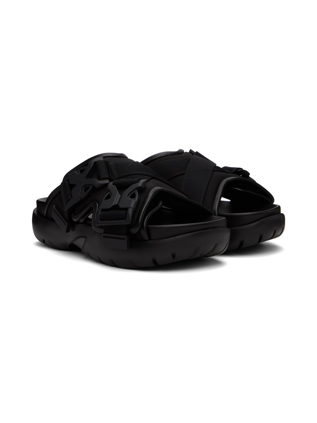 Black Snap Slide Sandals - 4