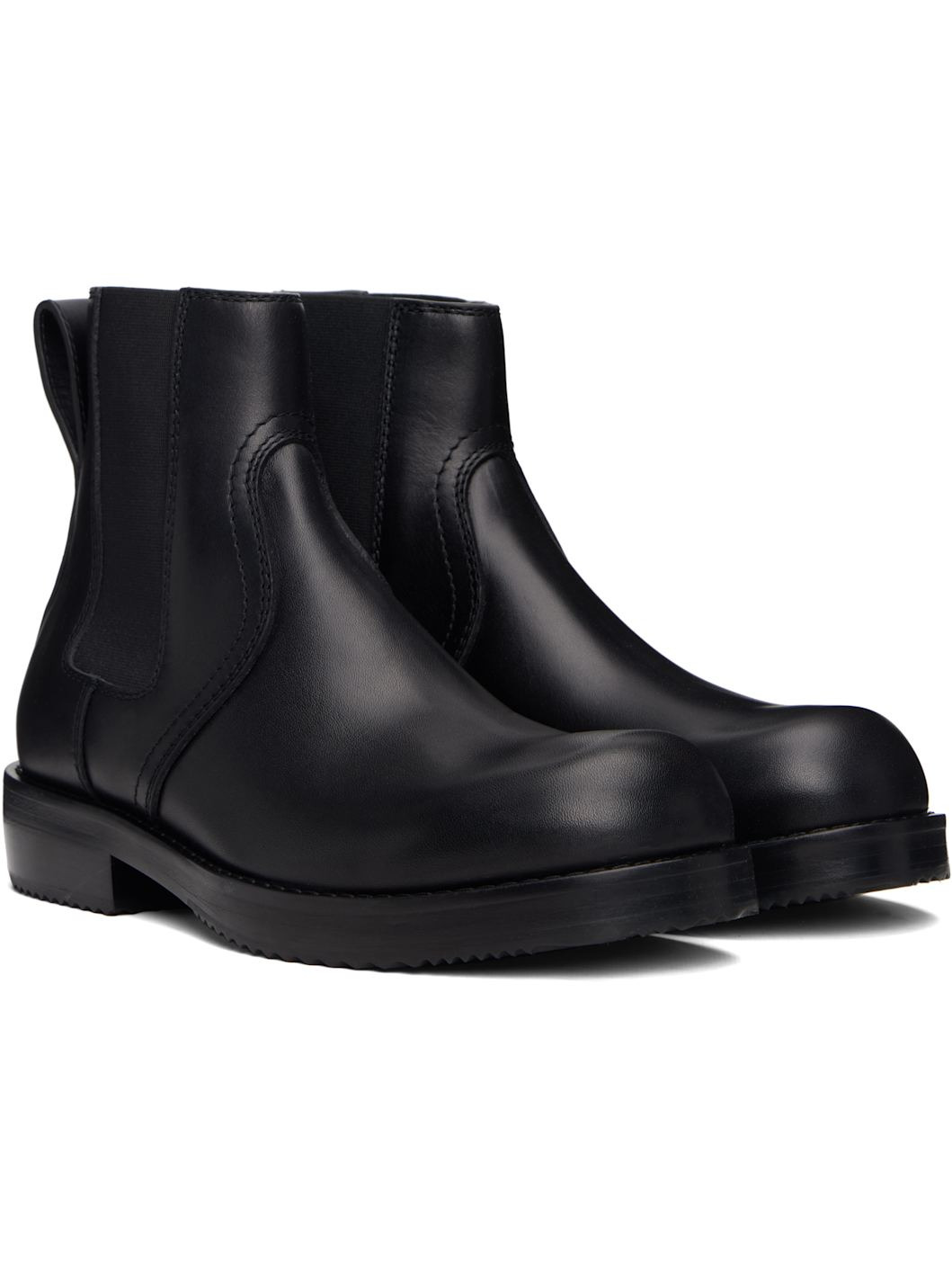 Black Leather Chelsea Boots - 4
