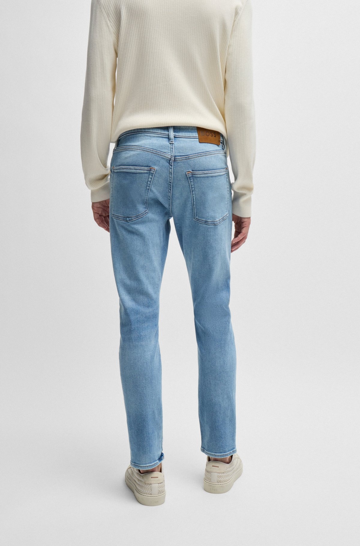 SLIM-FIT JEANS IN FRESH-BLUE COMFORT-STRETCH DENIM - 4
