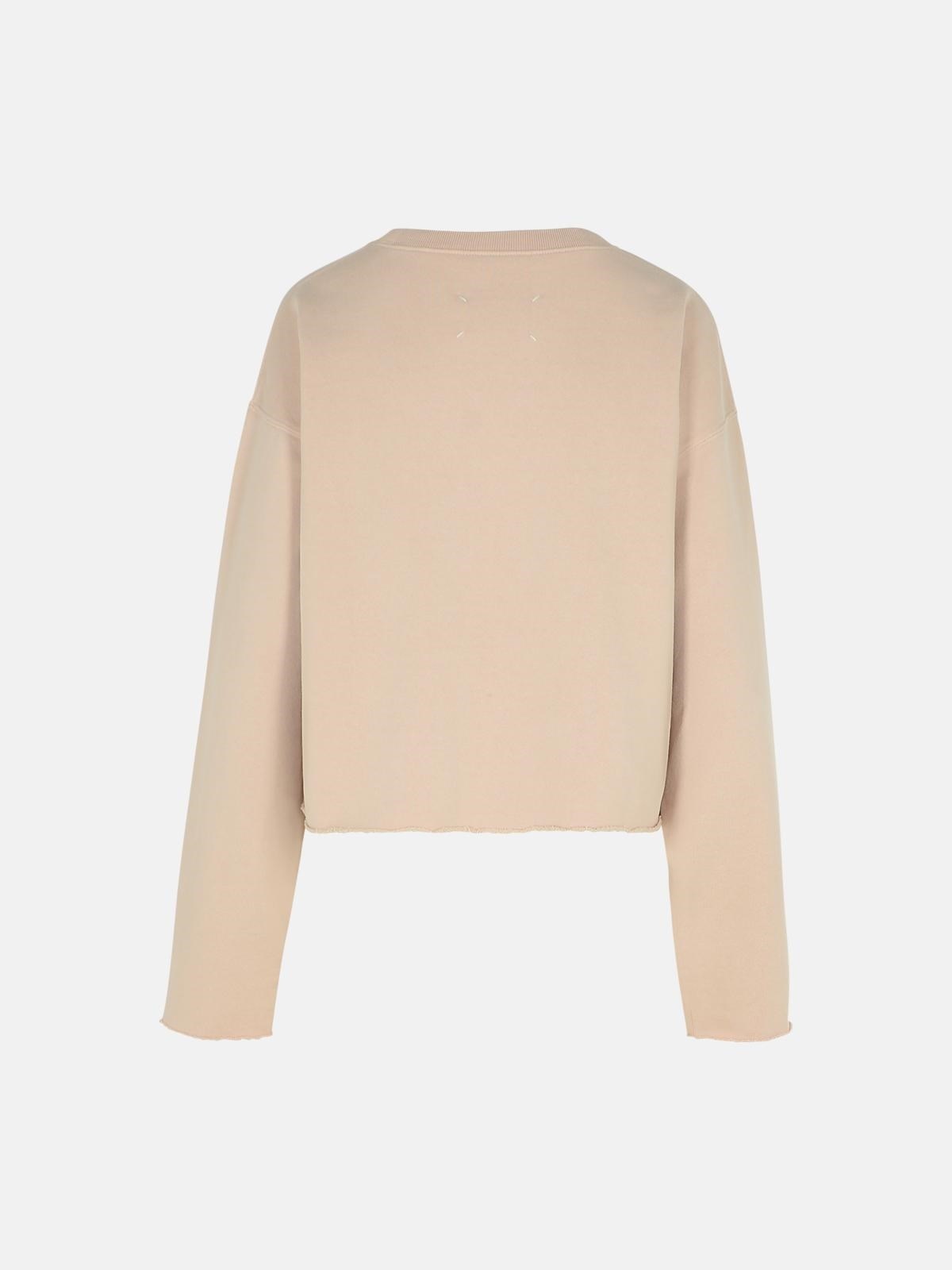 REVERSE' COTTON SWEATSHIRT NUDE - 3