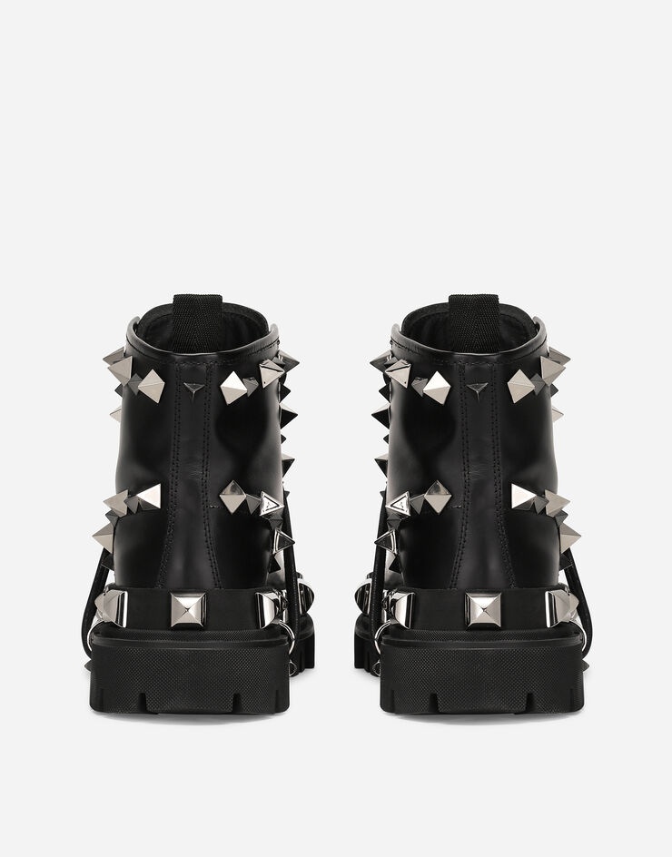 Studded calfskin hi-trekking ankle boots - 3