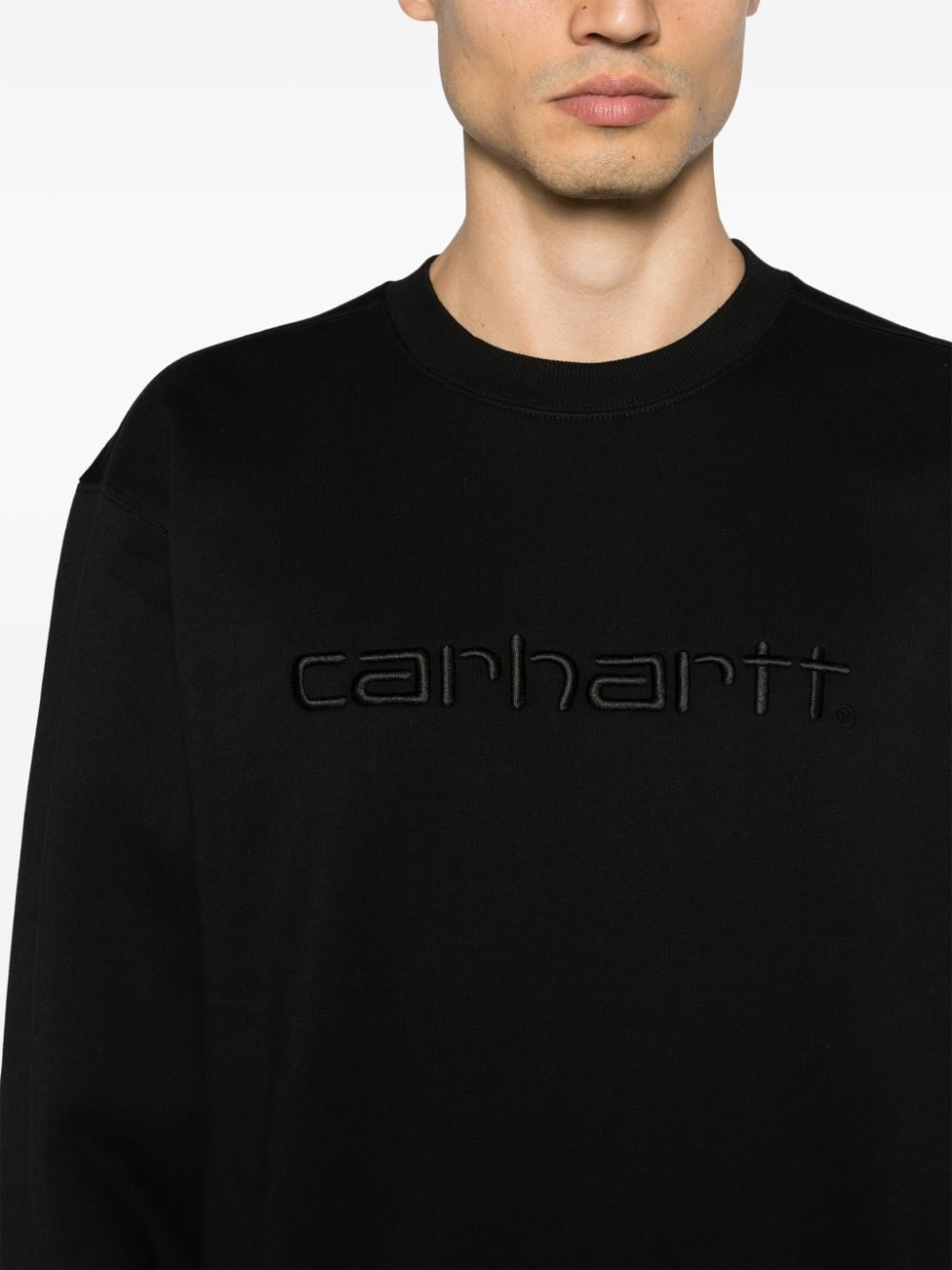 logo-embroidered cotton blend sweatshirt - 5
