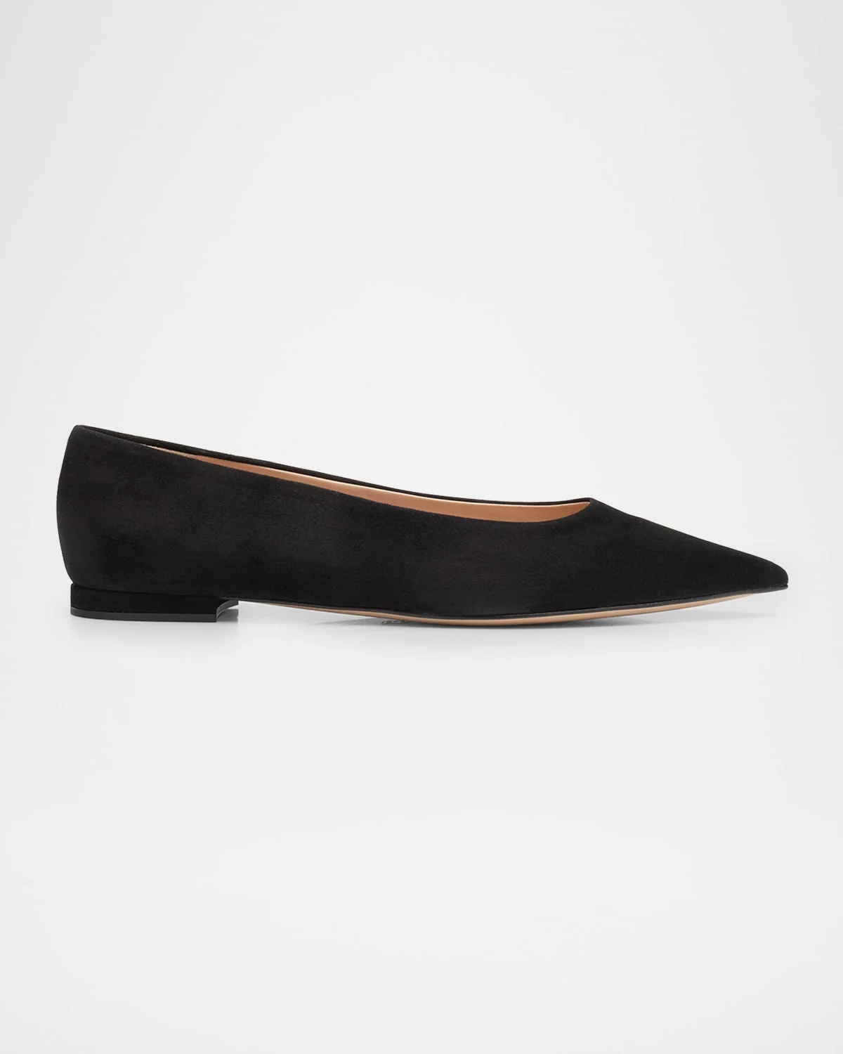Suede Pointed-Toe Ballerina Flats - 1