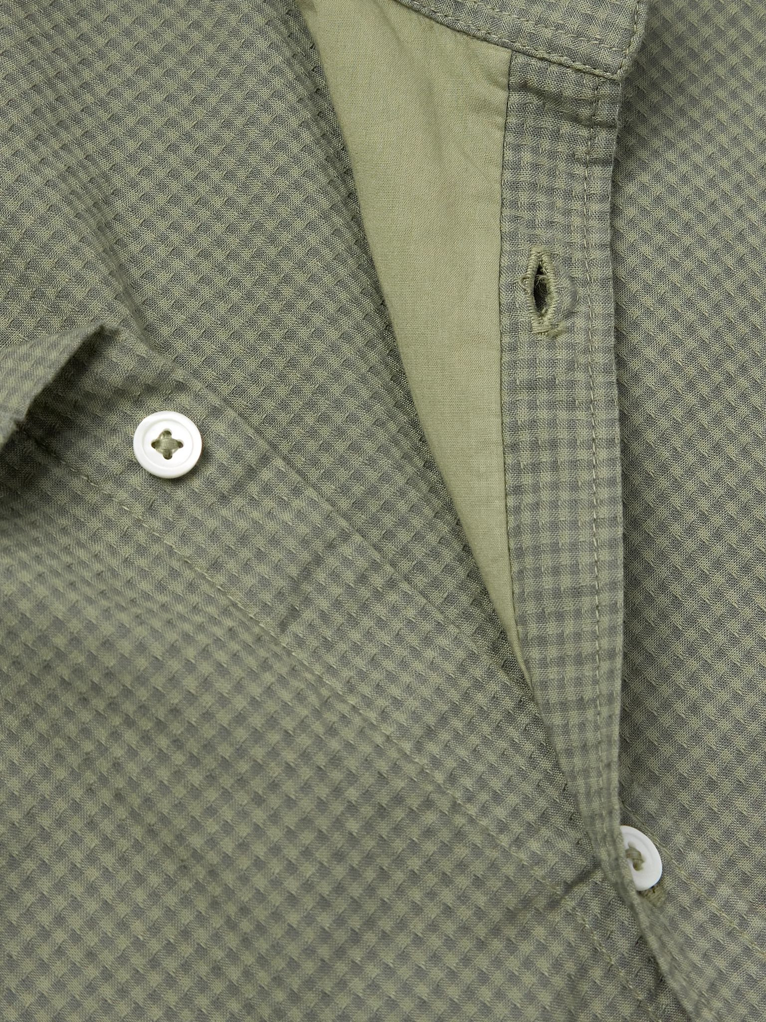 Canary Checked Cotton Shirt Green - 5