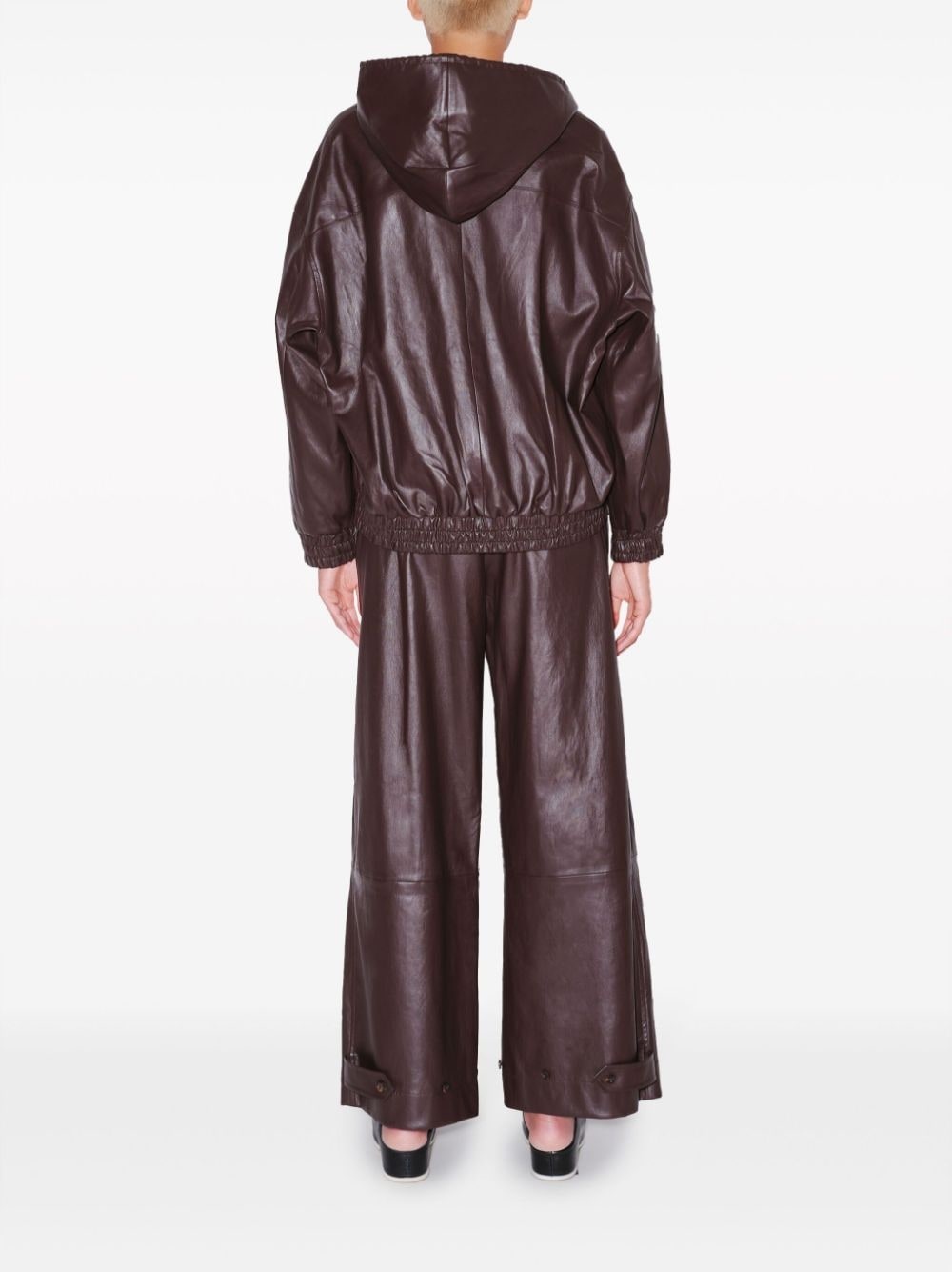 Plonge leather hooded jacket - 4