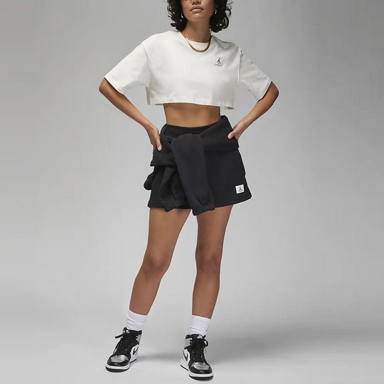 (WMNS) Air Jordan Sport Cropped T-Shirt 'White' DZ3212-133 - 3