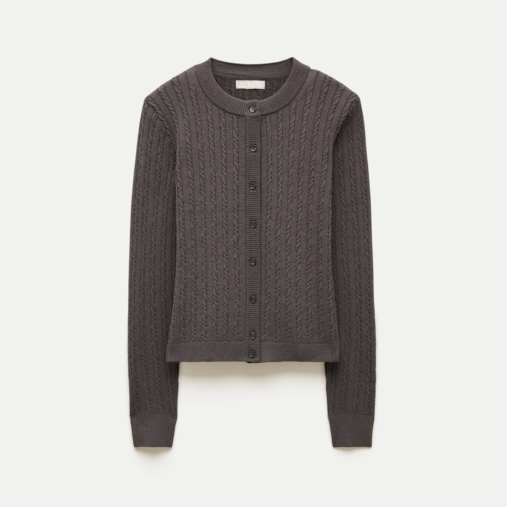 Cable-knit cardigan in merino wool blend - 1