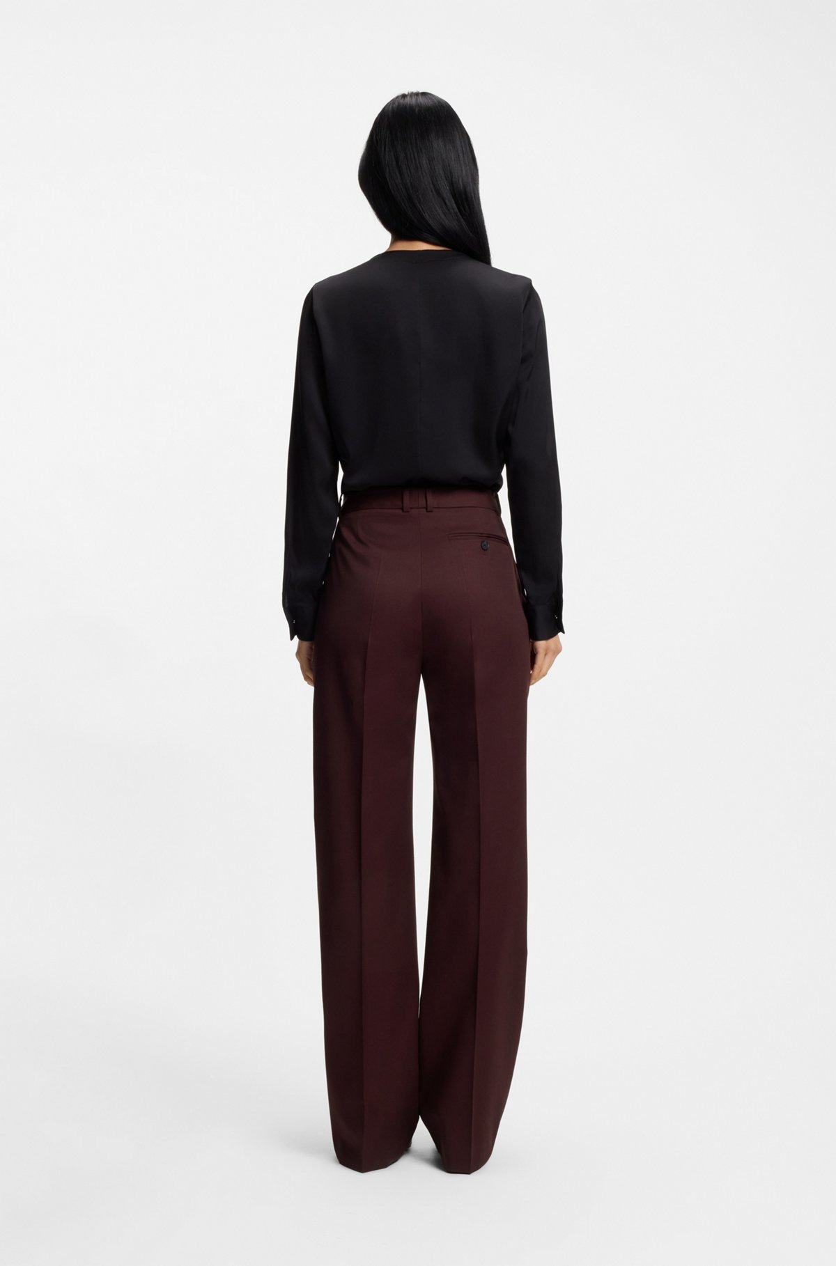REGULAR-FIT TROUSERS IN VIRGIN-WOOL TWILL - 4