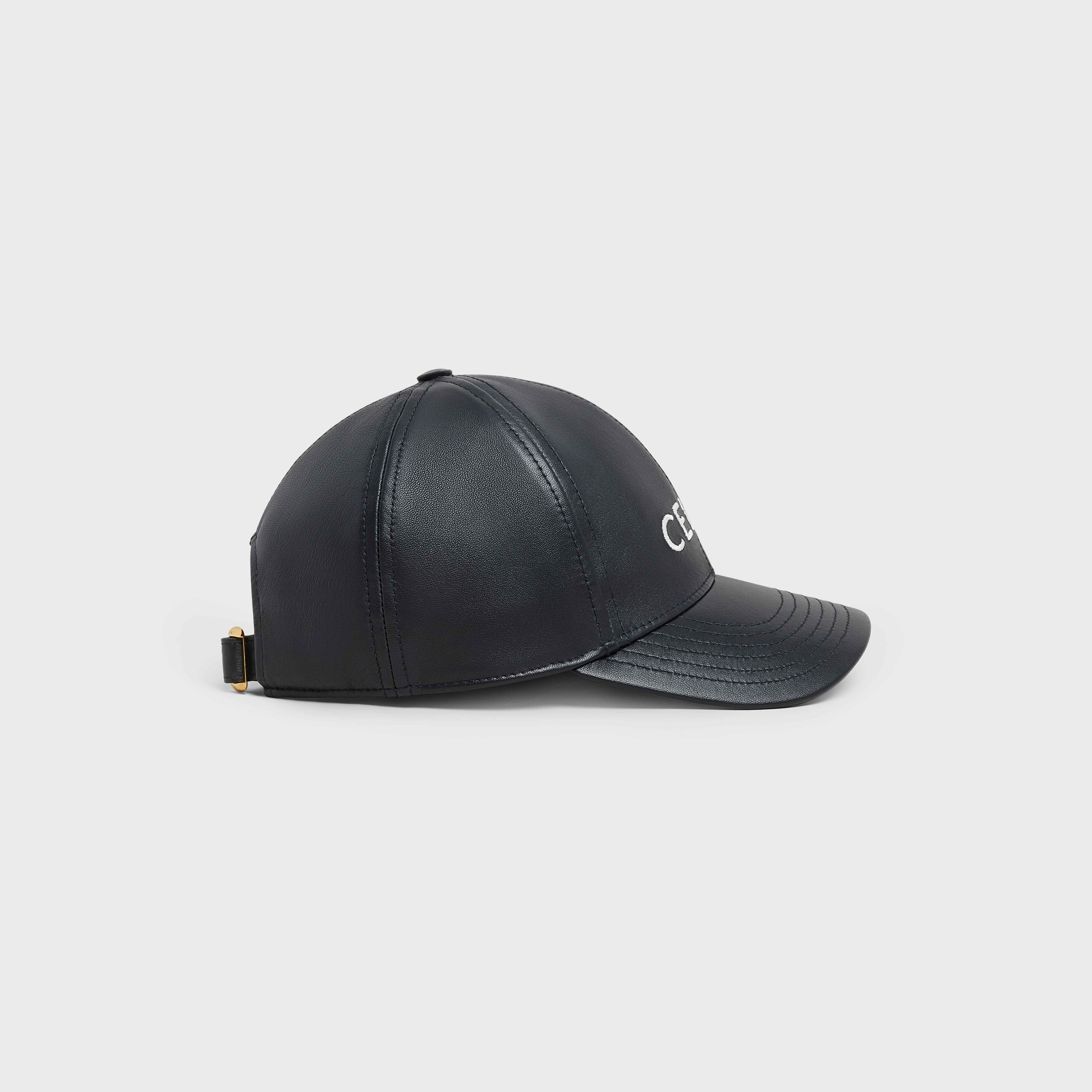 CELINE BASEBALL CAP IN LAMBSKIN LEATHER - 3