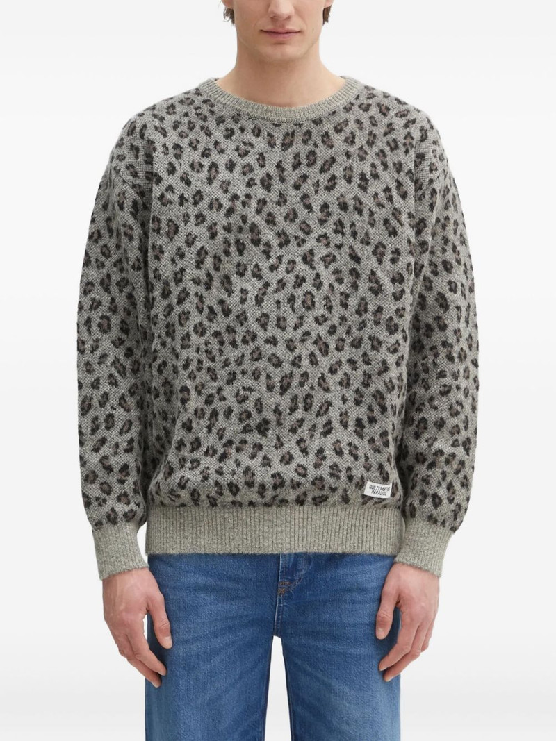leopard-print crew-neck sweater 1
