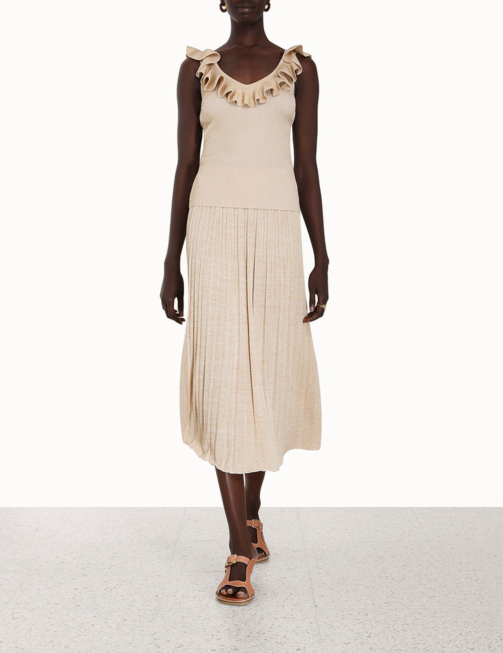 DEVI LUREX RIB MIDI SKIRT - 2