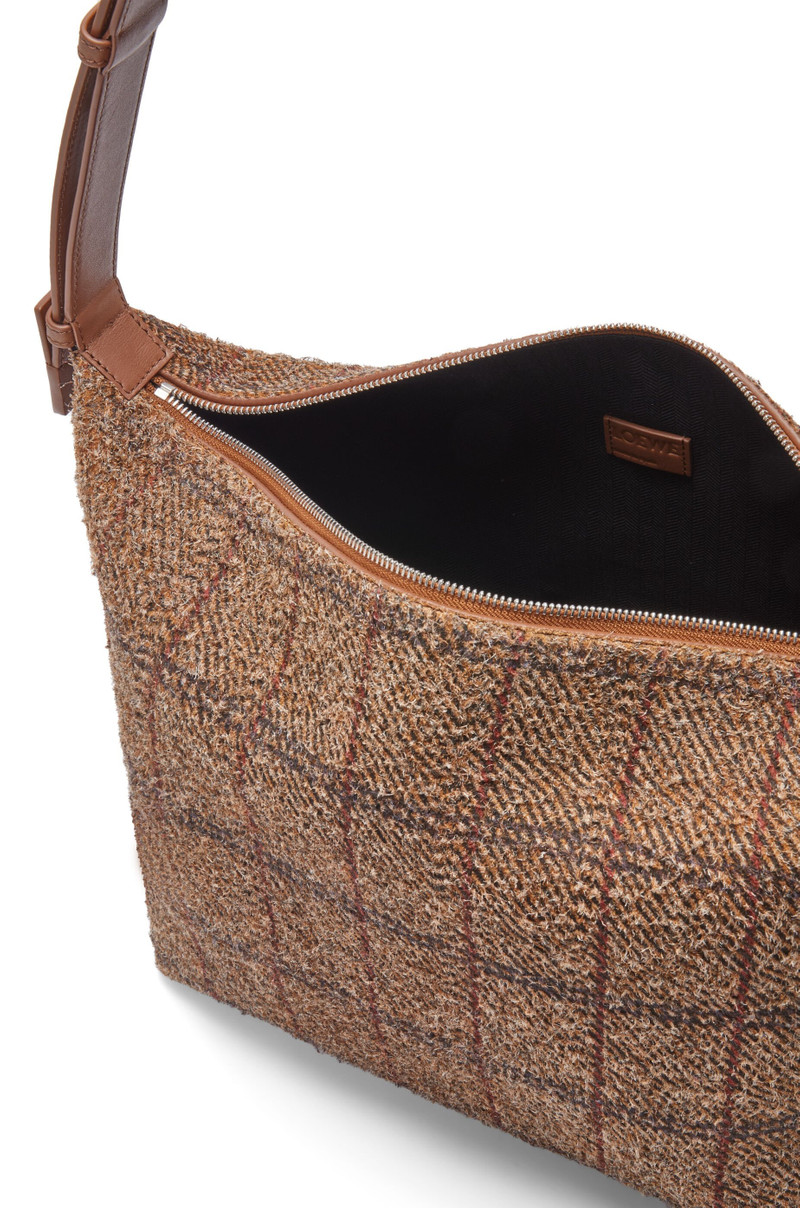 Cubi Crossbody bag in tartan brushed suede 4