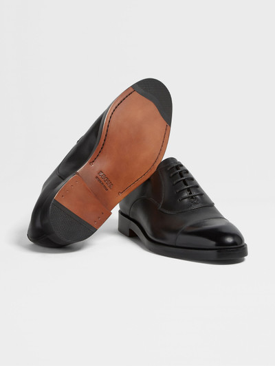 ZEGNA BLACK LEATHER TORINO LOAFERS outlook