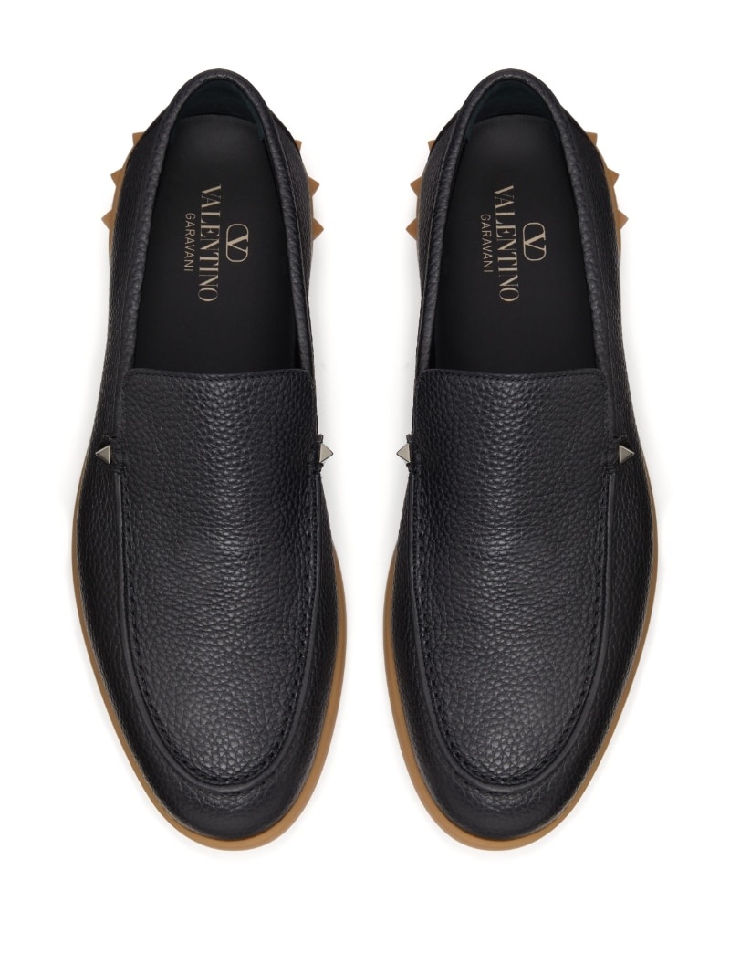 stud-detail leather loafers - 4