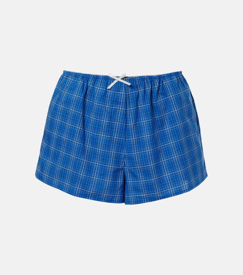 Leya plaid cotton shorts 1