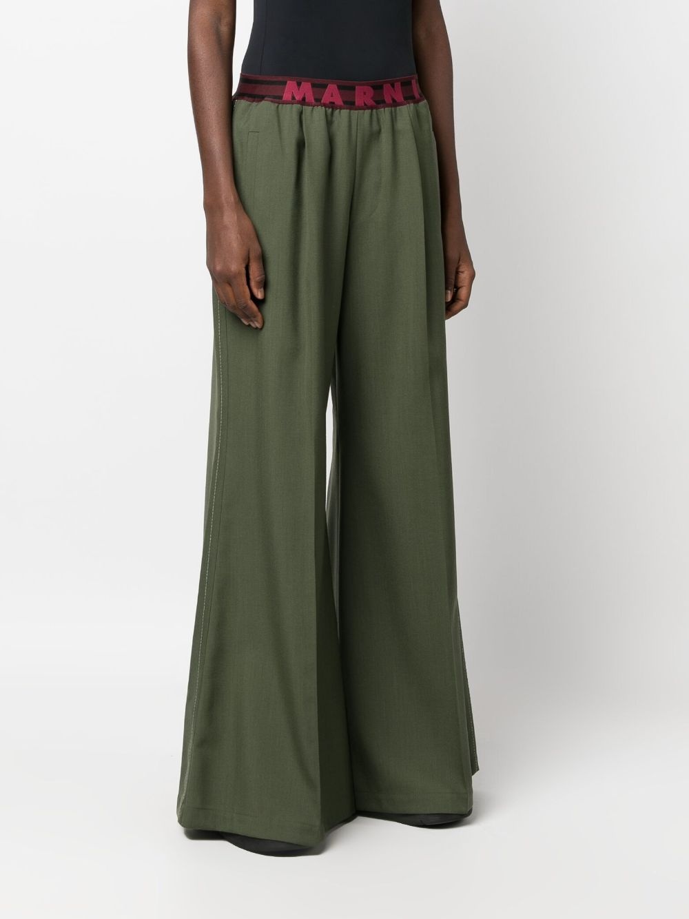 logo-print palazzo trousers - 3