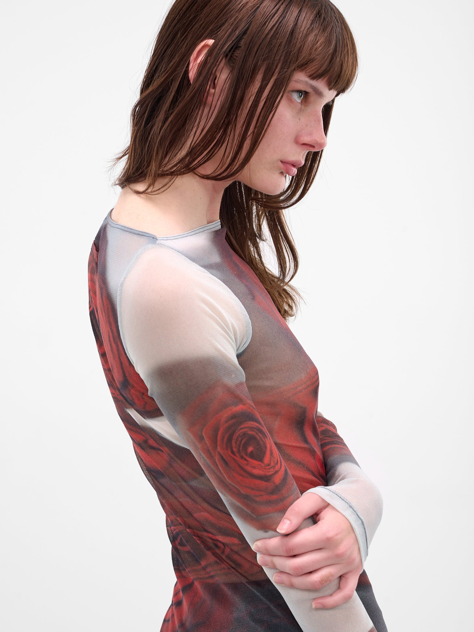 Red Blurry Roses Top - 4