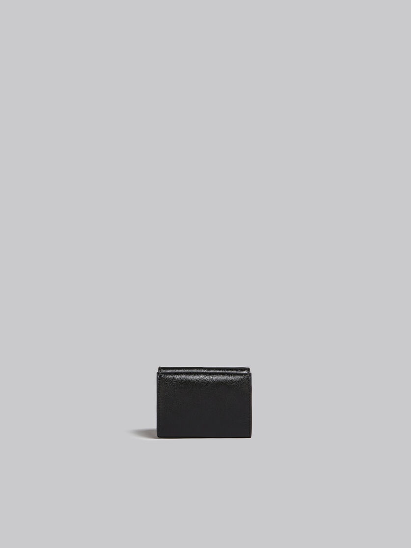 GREY AND BLACK LEATHER TRI-FOLD WALLET - 3